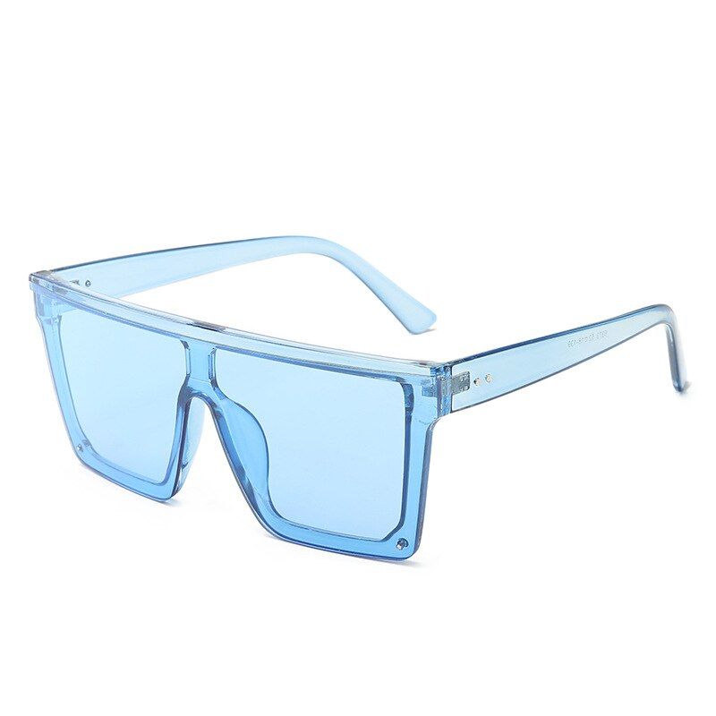 5502-11Classic Square Sunglasses Men Women Fashion Brand Design Flat Top Oversized Frame Siamese Lens Semi-Rimless Sunglasses UV400