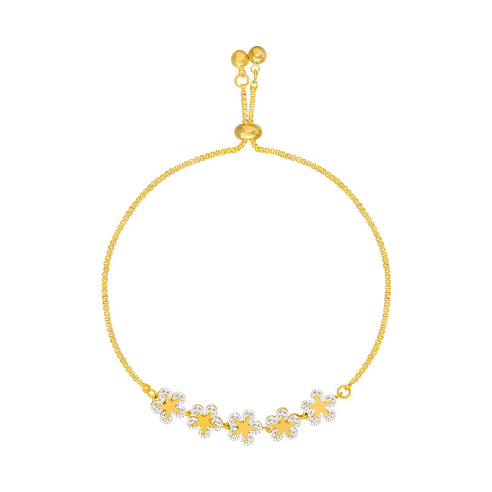 Bracelet Flower Design Adjustable Jewelry Fashion Alloy Bangle for Daily Life