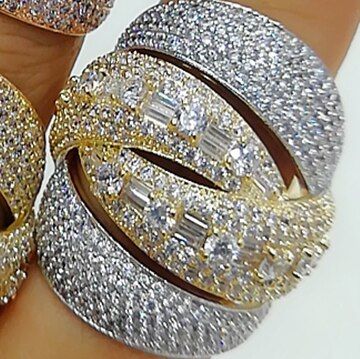 GODKI Luxury 4 Layers Twist Bold Rings with Zirconia Stones 2020 Women Engagement Party Jewelry
