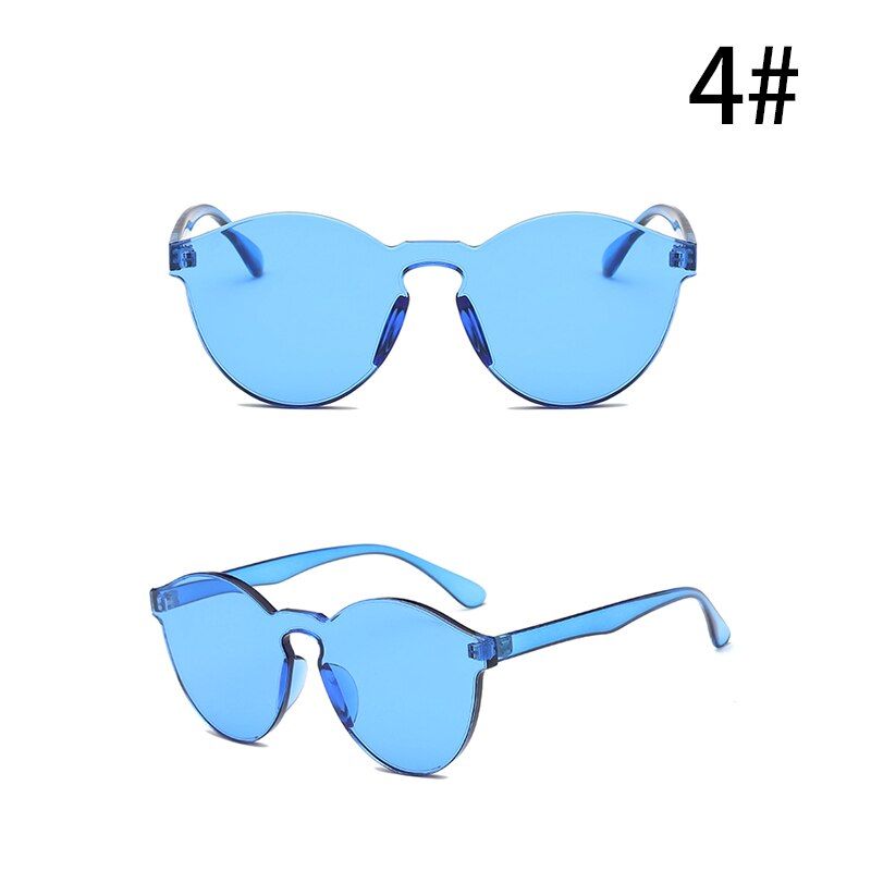 4CANCHANGE Ocean Beach Cat Eye Sunglasses Transparent Candy Color Sunglasses Women Men Luxury Designer Clear Frameless SunGlasses