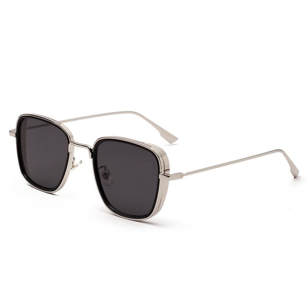 Silver blackOVZA Punk Goth Sunglasses MenMetal Sunglasses for Women Brand Designer Fashion Cool Eyeglass UV400 Wide Side S0011