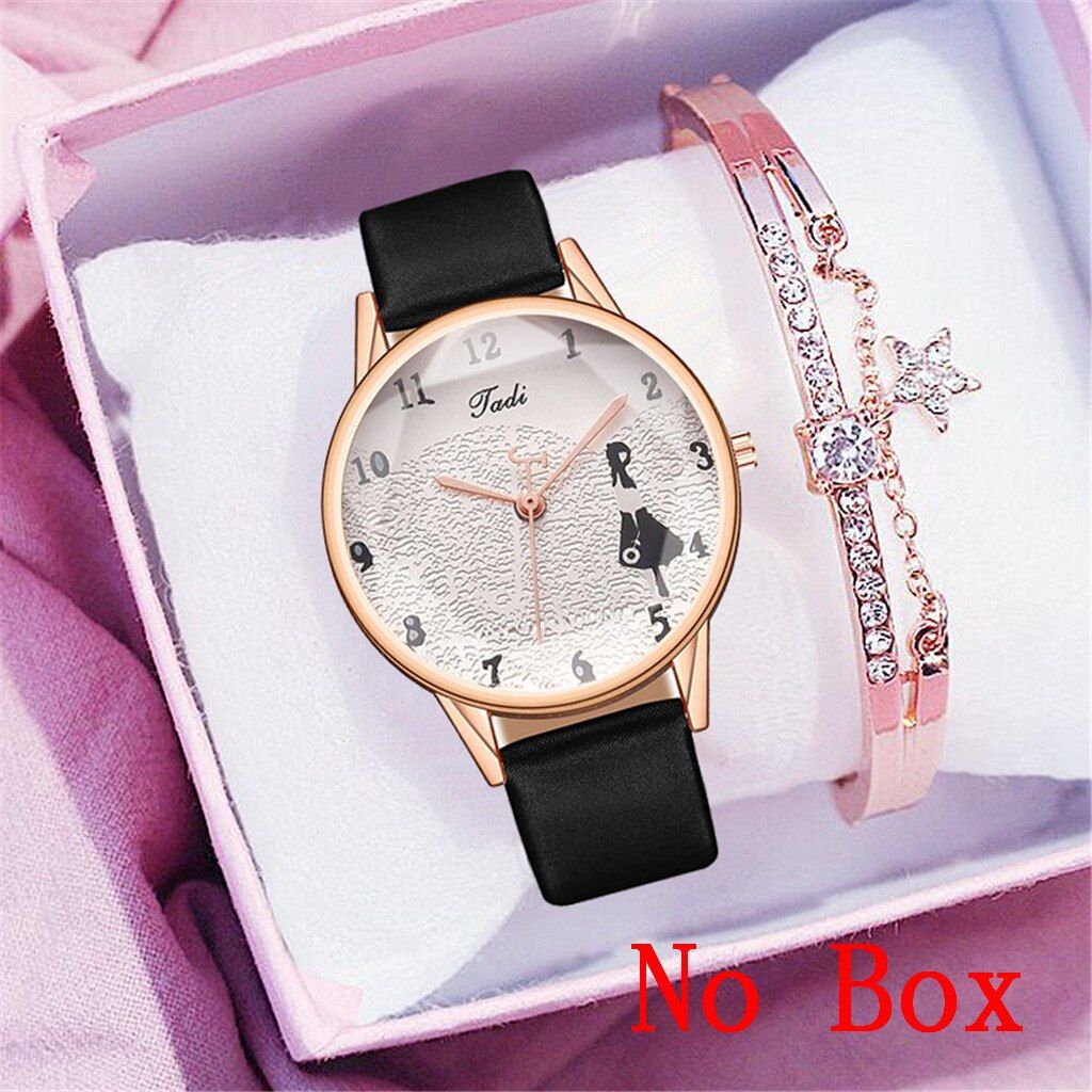 Women Simple Arabic ers Watches Luxury Ladies Minimalist Leather Quartz Analog Wristwatches Bracelet Set Reloj Mujer