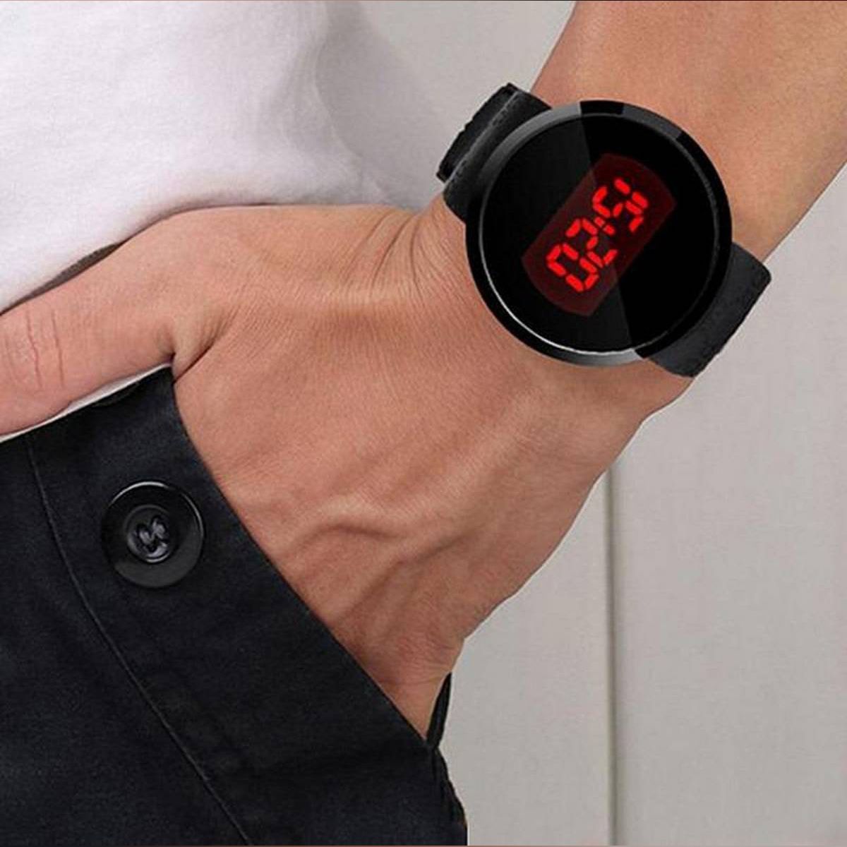 LED Digital Watches Touch Movement Wristwatch
