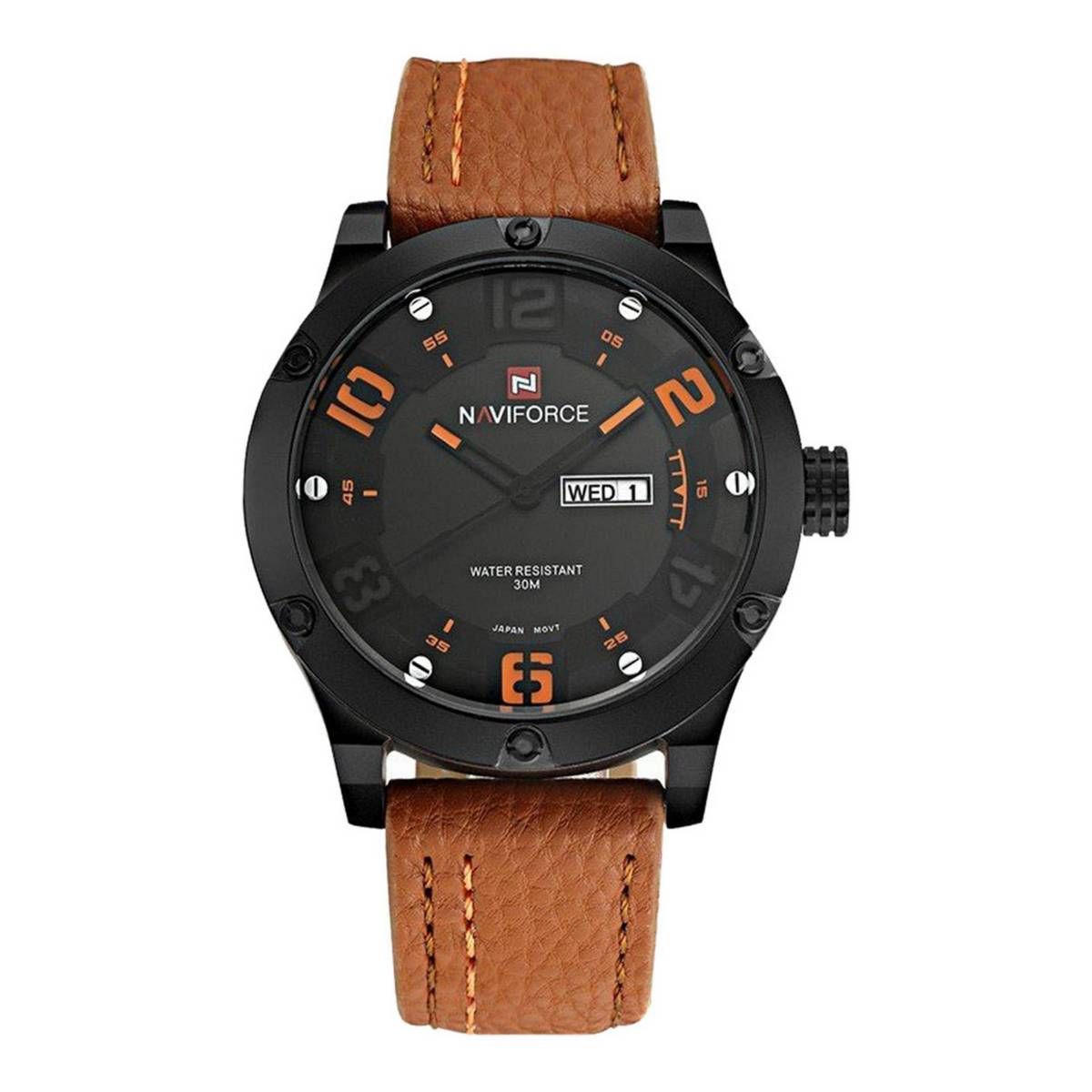 Artificial Leather Analog Watch For Men- Brown