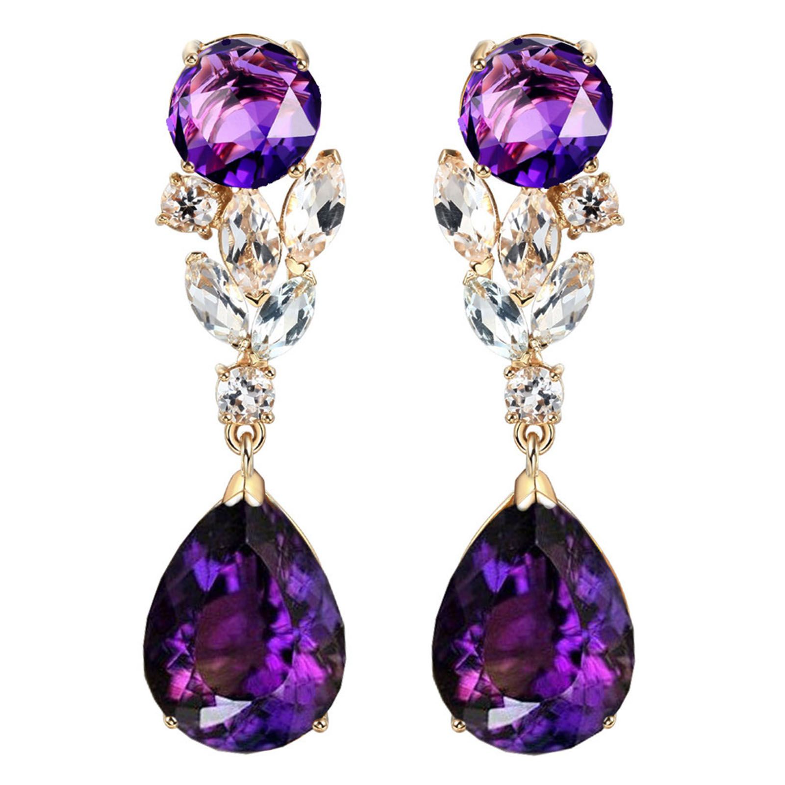 Long Earrings Leaf Shape Long Lasting Bright Luster Earrings