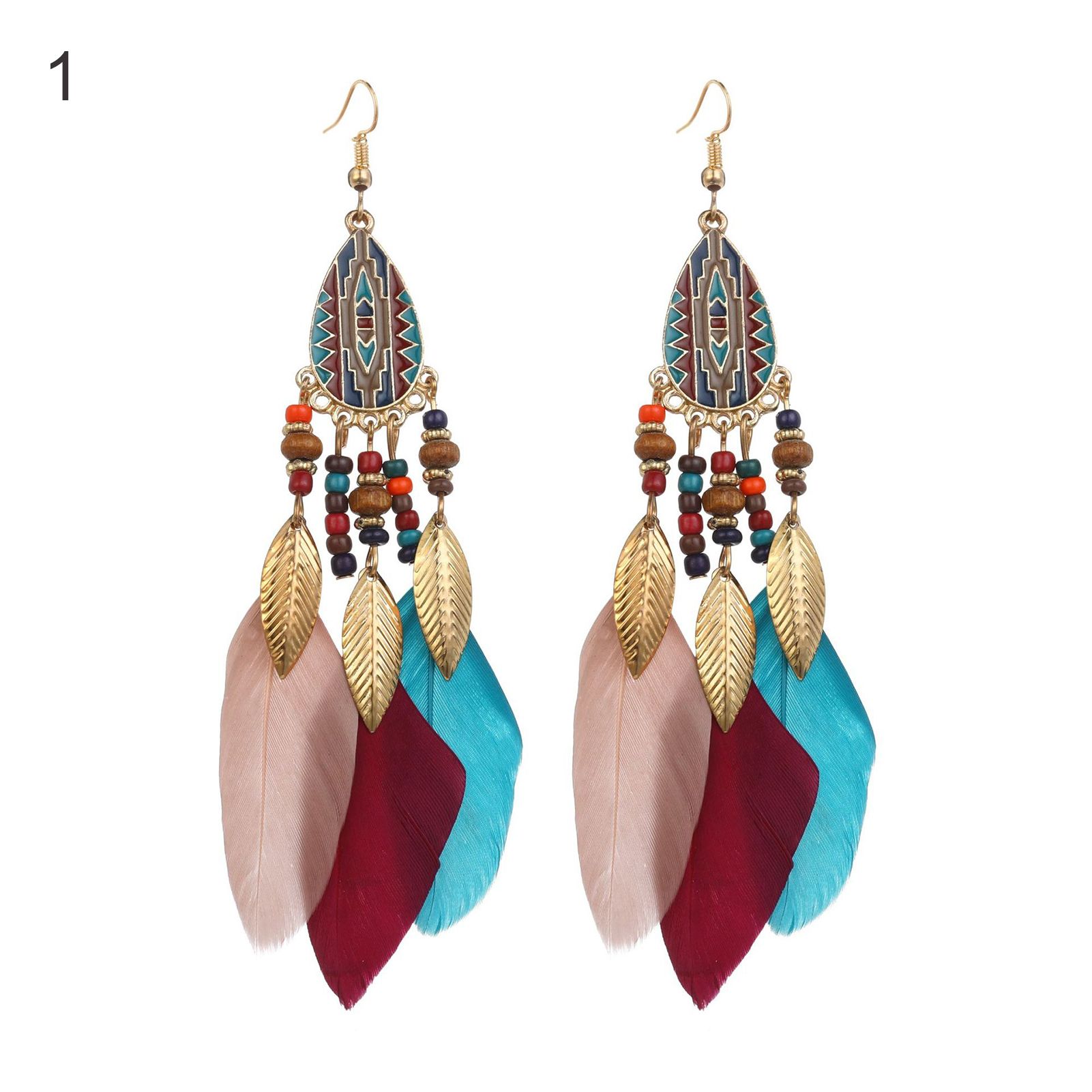 Dangle Earrings Vintage Pattern Chain Tassel Drop Earrings