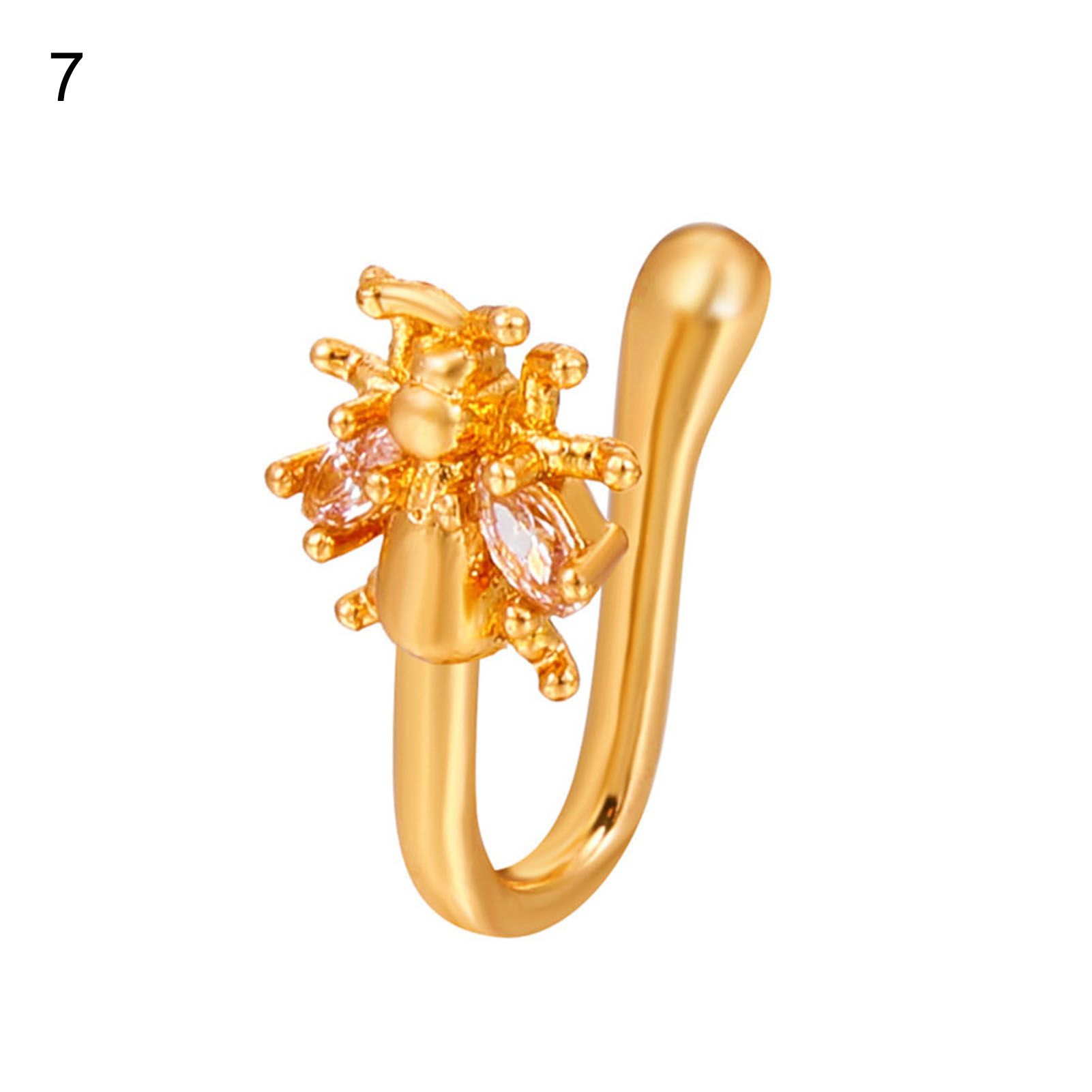 Nose Cuff All Match Cubic Zirconia Electroplating Non Piercing Clip