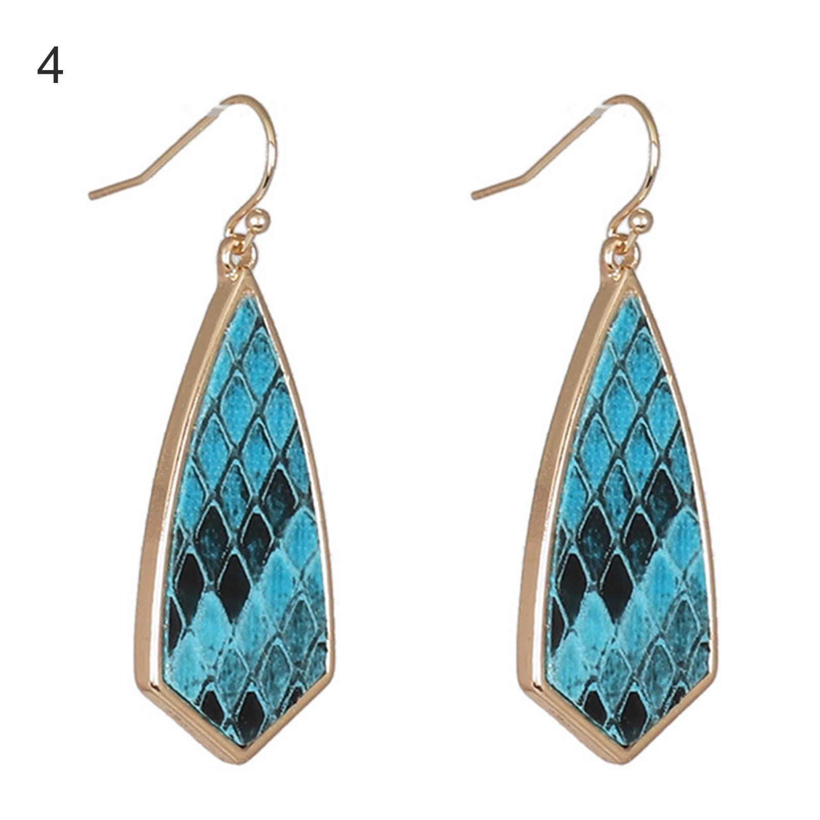 Women Earrings Simple Leopard Print Geometric Teardrop Earrings