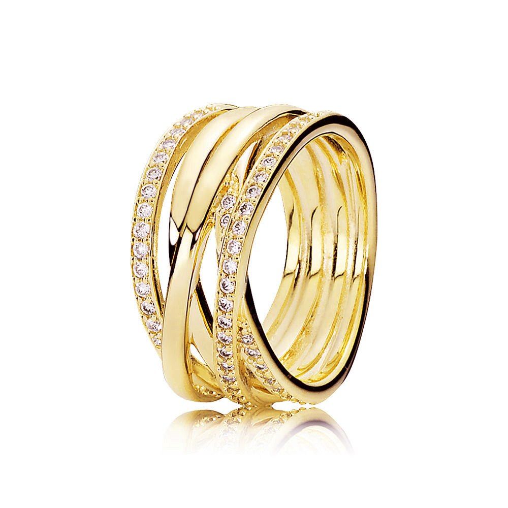 Buipoey  Fashion Hot Silver Color Plated Ring Love Intertwined Ring Women Knotted Love Ring Zircon Crystal Lovers Couple Gift