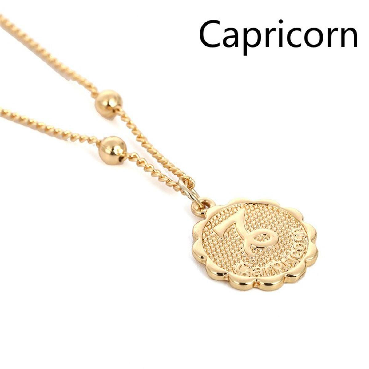 2019 New 12 Constellation Necklace Zodiac Stainless Steel Coin Necklace Necklaces Fashion Pendants Jewelry