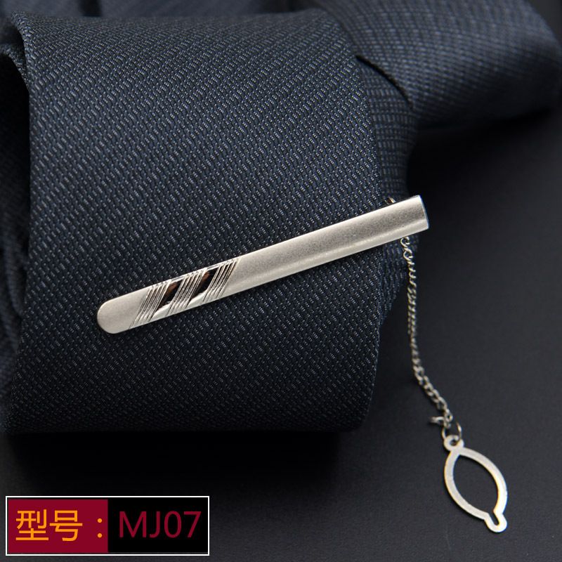 Silver Metal Formal Chain Tie Clip For Men