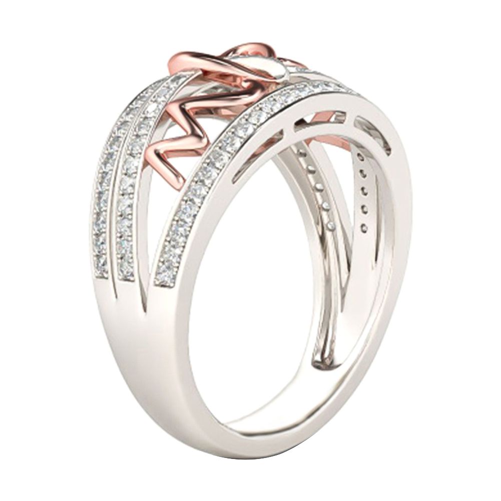 Fashion Rhinestone Inlaid Love Mom Finger Ring Jewelry Birthday Christmas Gift