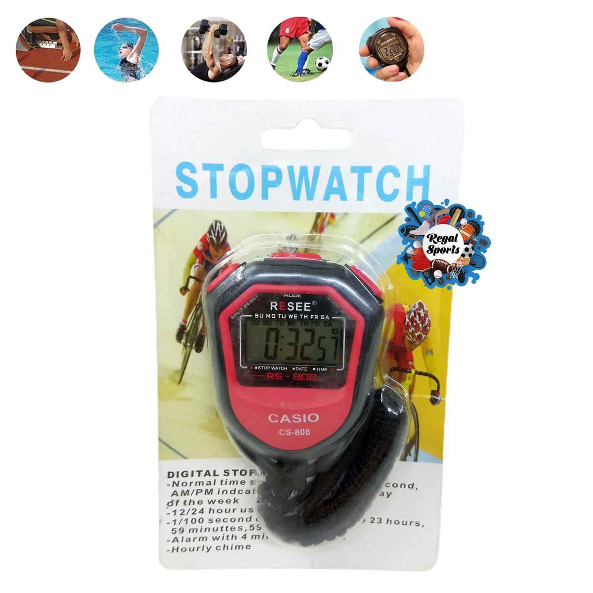 Casiio CS-808 Black Digital Stop Watch