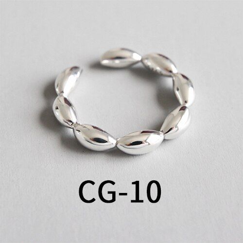 Korean S925 sterling silver index finger ring lady minimalism cool wind chain simple open ring Multilayer winding sets Wholesale
