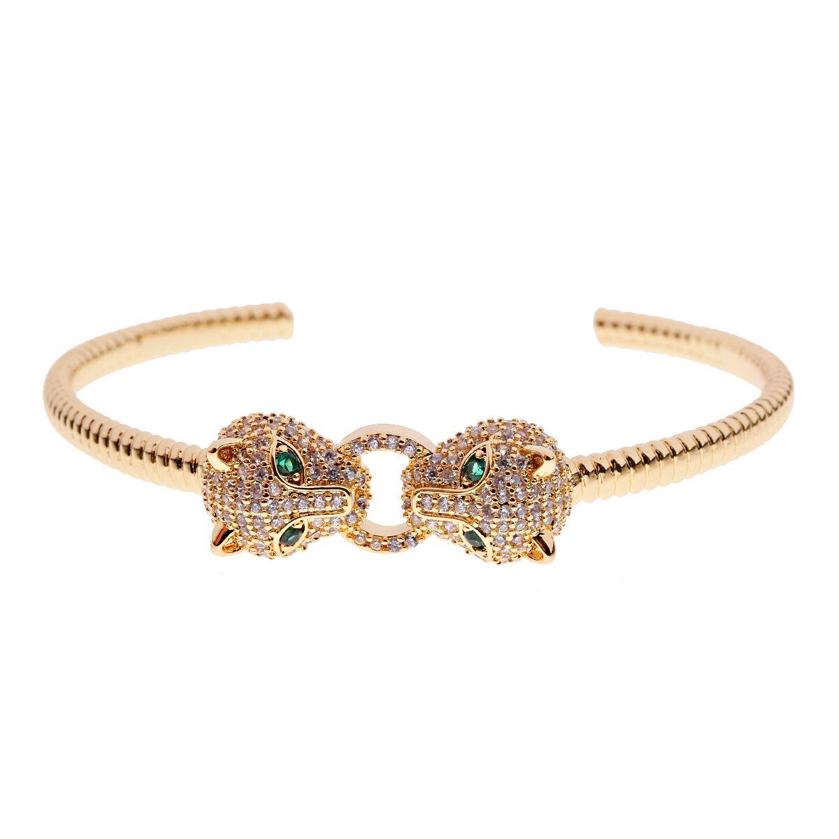 2021 Hot Fashion Adjustable Zircon Leopard Head Bow Bilezik Opening Bracelet Women Jewelry Luxury Gift Mujer Pulseras