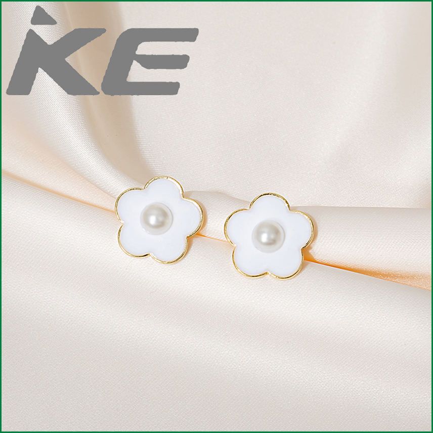 needle small fresh red white and blue flower earrings micro-set pearls personality face thin girl earrings for gilrs for women low price