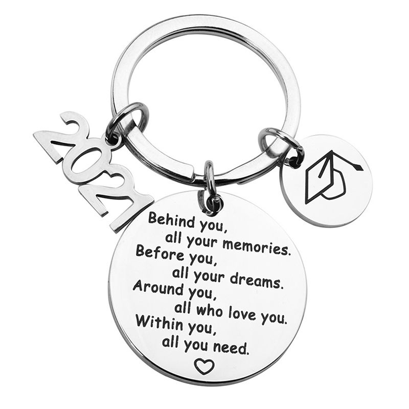 FashionApple Behind you, all your memories Inspirational Keychain  for 2021 Graduates