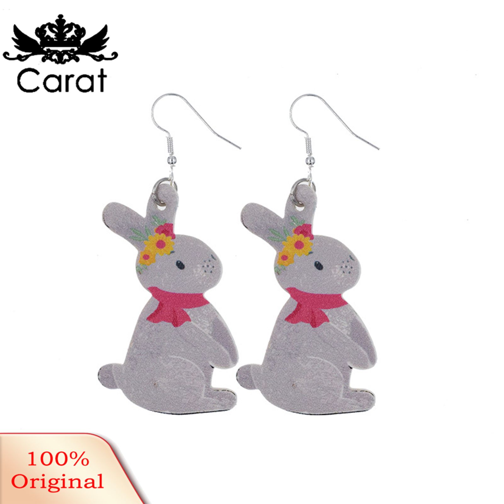 Carat Dangle Earring Comfortable Exquisite Elegant Easter Bunny Earing for Celebration
