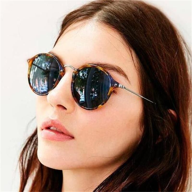 black silverRetro Round Sunglasses Luxury Women 2020 Glasses Circle Small Sunglasses Men Shades Leopard Mirror Sun Glasses Vintage Eyewear