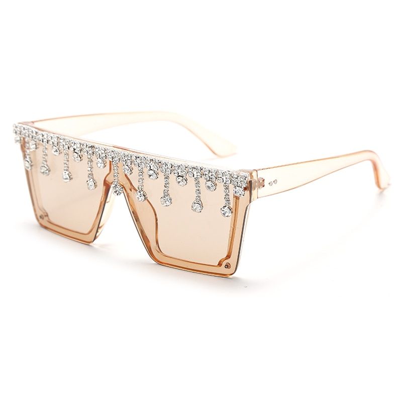 4Diamond Sqaure Sunglasses Women Rhinestone Oversized Sunglasses Men 2020 Luxury Brand Eyewear Retro Glasses One Piece Sunglass
