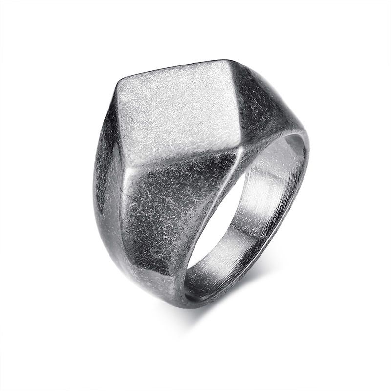 Vnox Punk Chunky Flat Rhombus Top Thumb Ring For Men Fraternal Band Stainless Steel Retro Viking Male Jewelry Rock Hiphop Bijoux