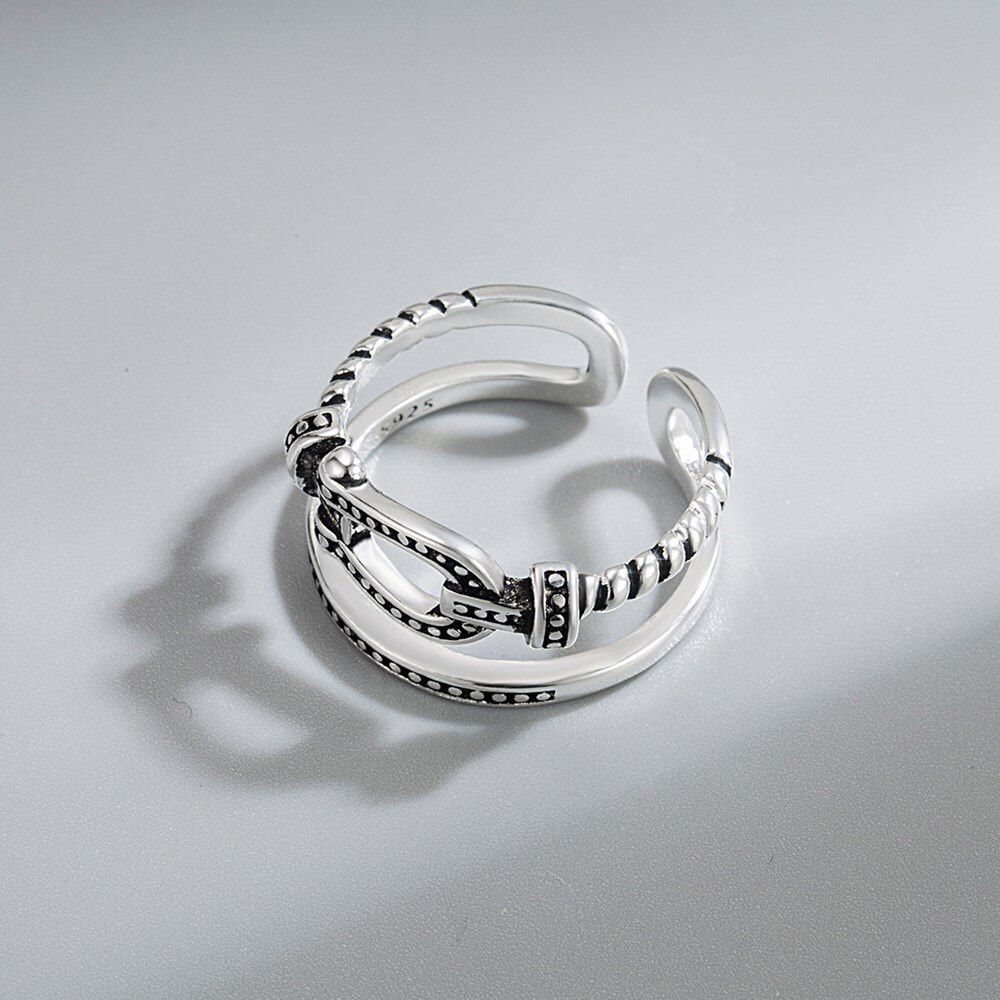 Woman Fashion Jewelry Retro Irregular Shape Ring Size  Ring