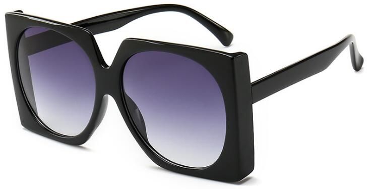 black grayOversized Brown Sunglasses Women Italy Brand Designer Glossy Square Frame Tinted Lens Vintage Man Glasses Female Elegant Eyewear
