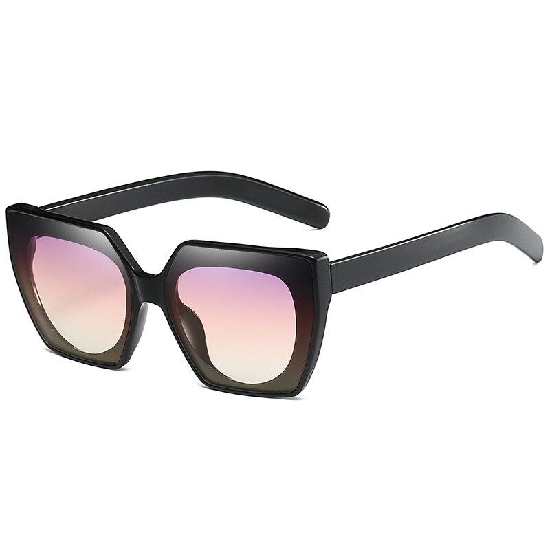 Purple Pink GradientSHAUNA Oversize Ins Popular Square Sunglasses