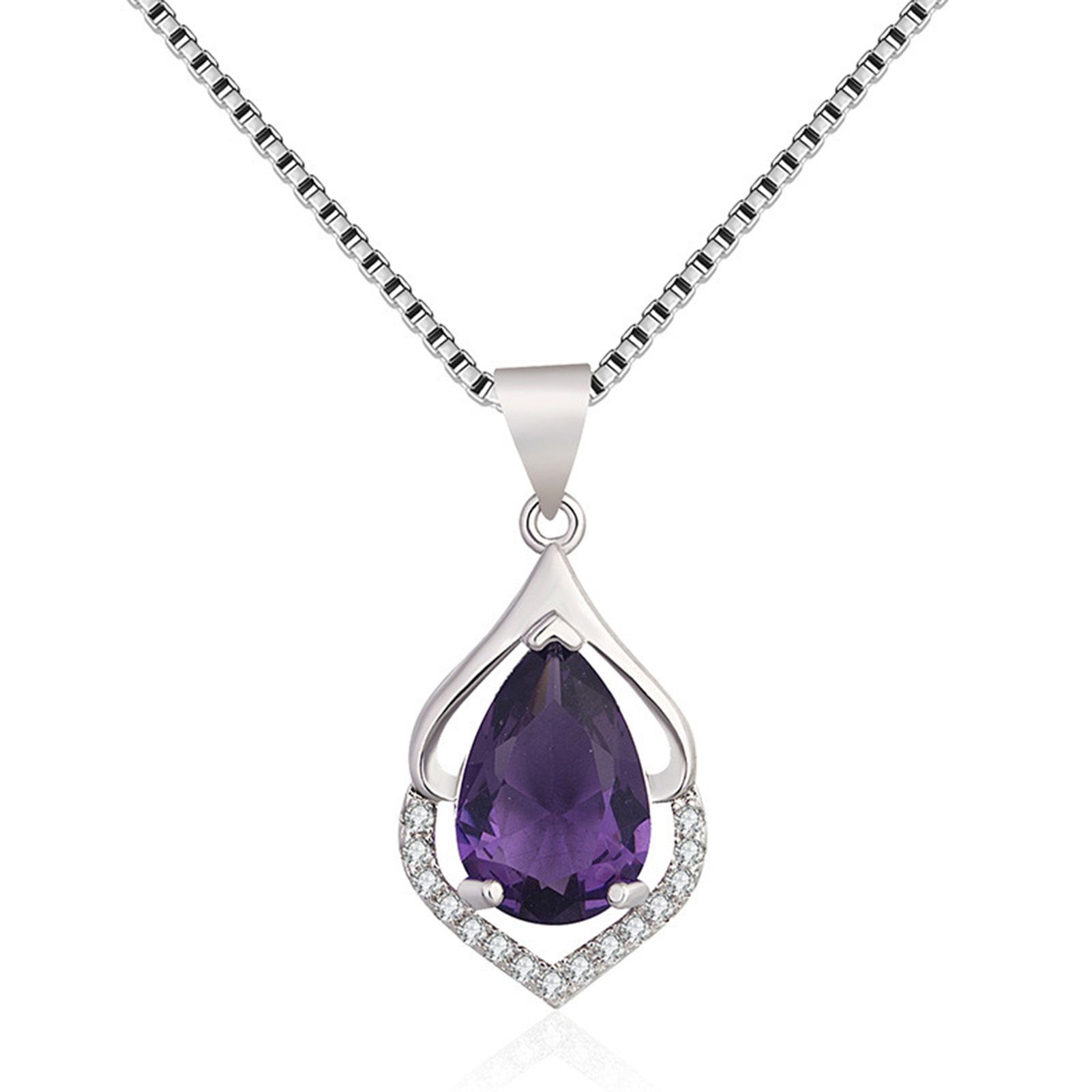Charm Neckle Purple Faux Crystal Shining ury Sweater Neckle
