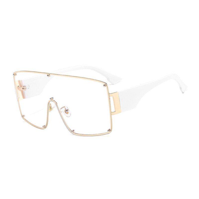 C7Clear46554 Oversized One Lens Rivet Goggle Sunglasses Men Women Fashion Shades UV400 Vintage Glasses