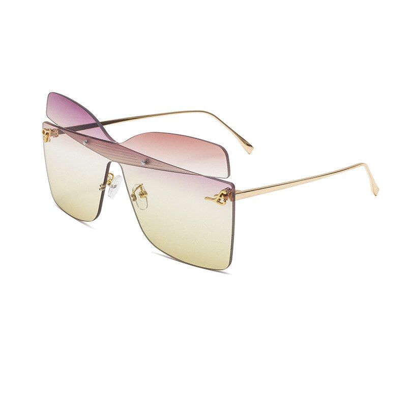 8Fashion Sunglasses Women Retro Oversized Glasses Square Shades Metal Frame Womens Sunglasses UV400 Eyewear Ocean Lens Glasses