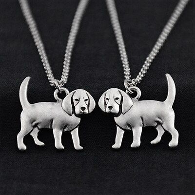 Fei Ye Paws Women Necklace Punk Beagle & Coonhound Dog Charms Pendant Necklaces Collar Stainless Steel Long Choker Girl Jewelry