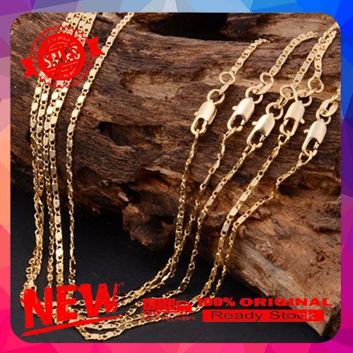 1Pc Women Men Fashion Copper Long Flat Single Chain Clavicle Necklace