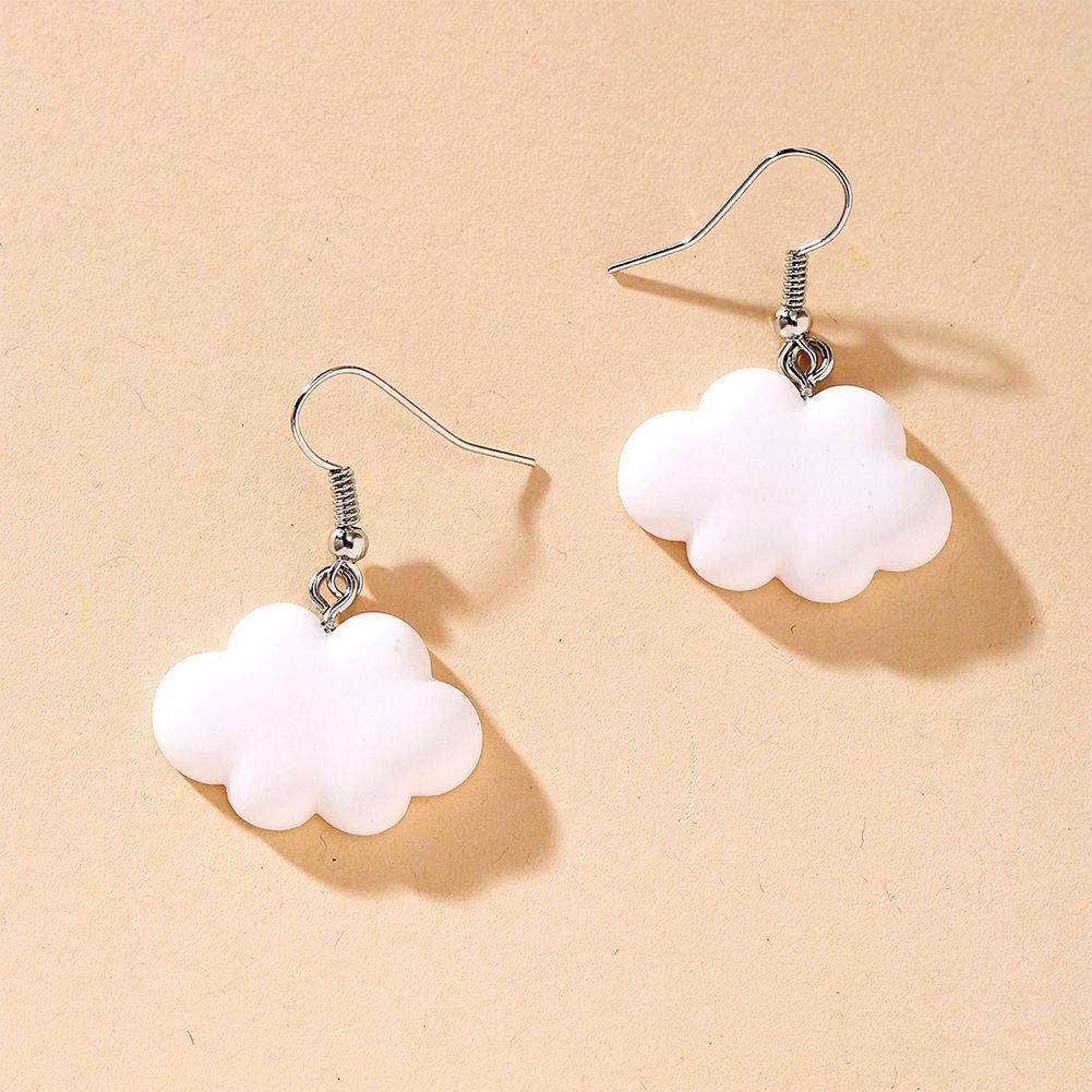 Yfashion 1 Pair Of Men And Women Earrings Acrylic ple Style Cartoon Cute Cloud-shape Earrings color