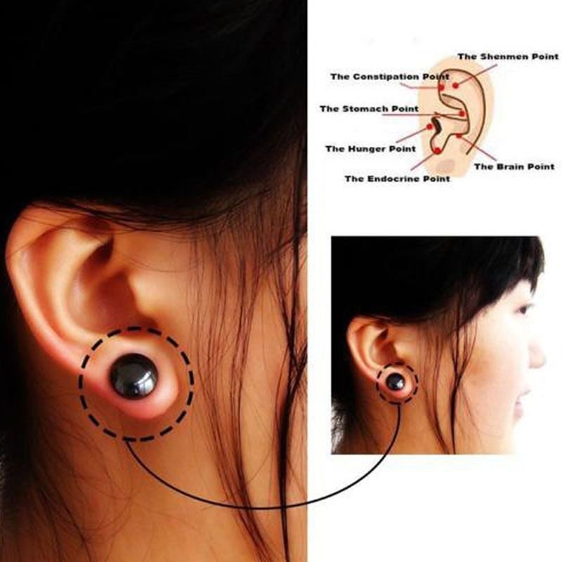 FashionApple Apple 1 Pair Magnetic Slimming Earrings Lose Weight Health Jewelry Acupoints Earring