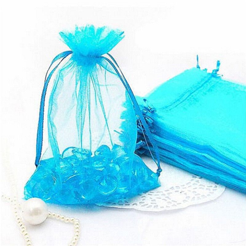 50pc Organza Gift Bags Jewelry Candy Bag Wedding Favors Bags Mesh Gift Pouches