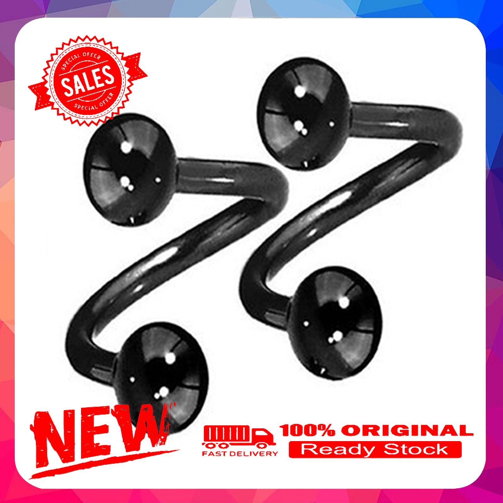 2 Pcs/1 Pair Nose Rings Punk Safe Material Stainless Steel Nose Ring Stud Hoop for Daily Life