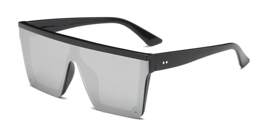 C5 black silver mirrOversize Square sunglasses men brand fashion flat top sun glasses black shield male driving glasses Oculos Women Eyewear