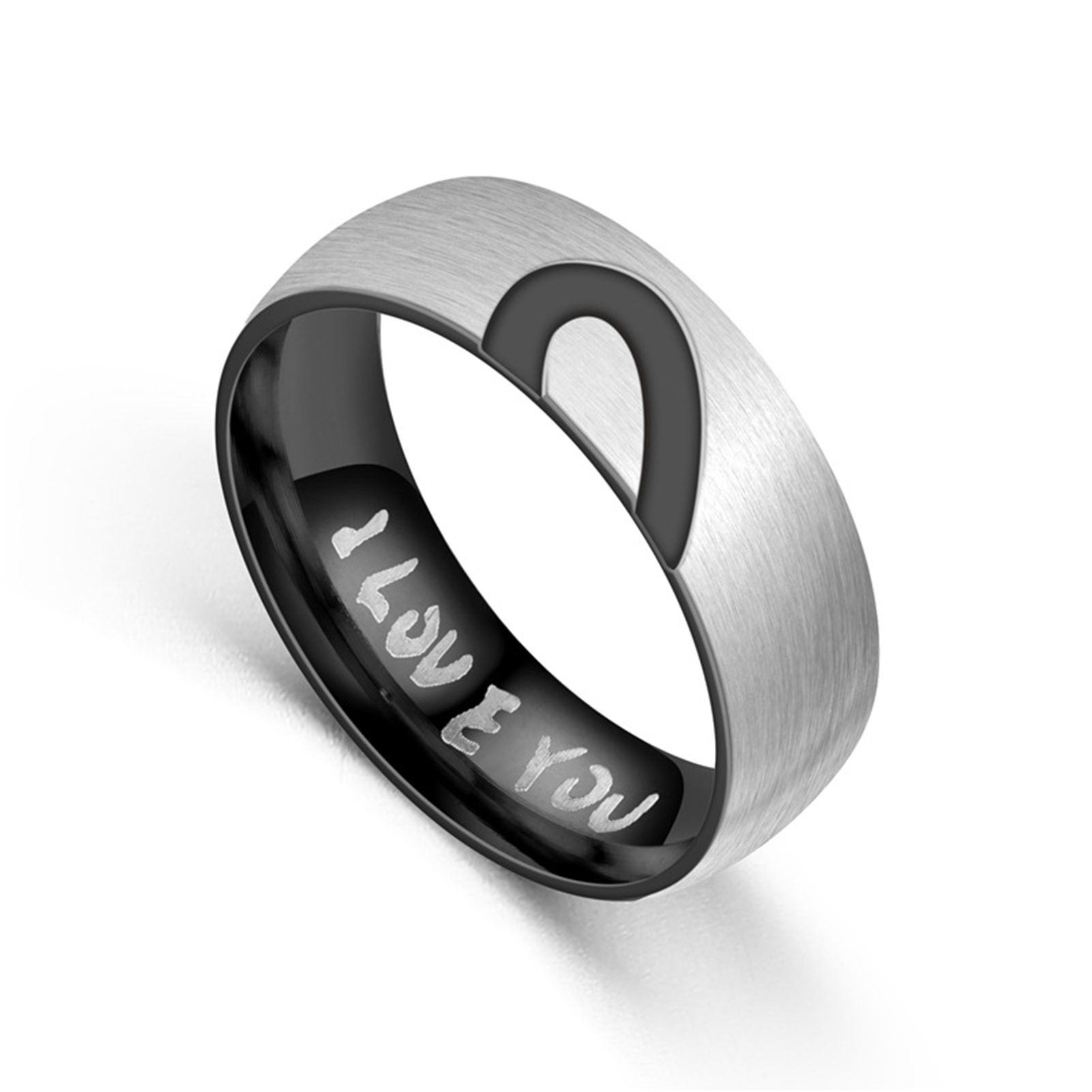 Engagement Ring Wide I LOVE YOU Letter Wedding Band