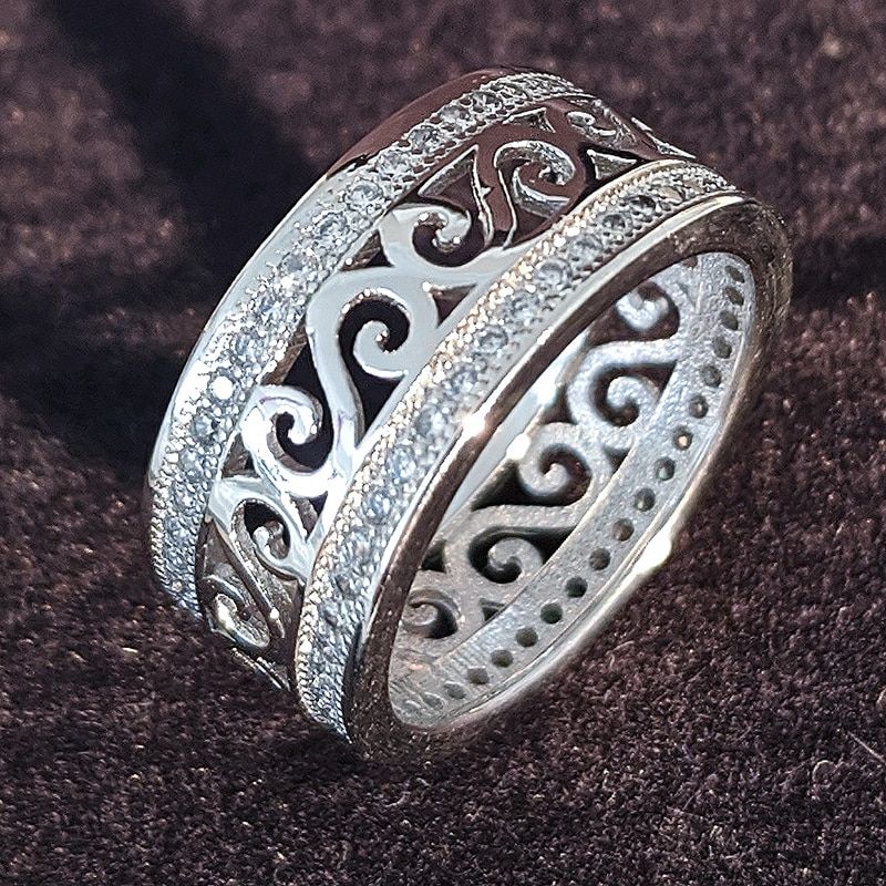 luxury 925 sterling silver wedding band eternity ring for women big gift for ladies love wholesale lots bulk jewelry R4577