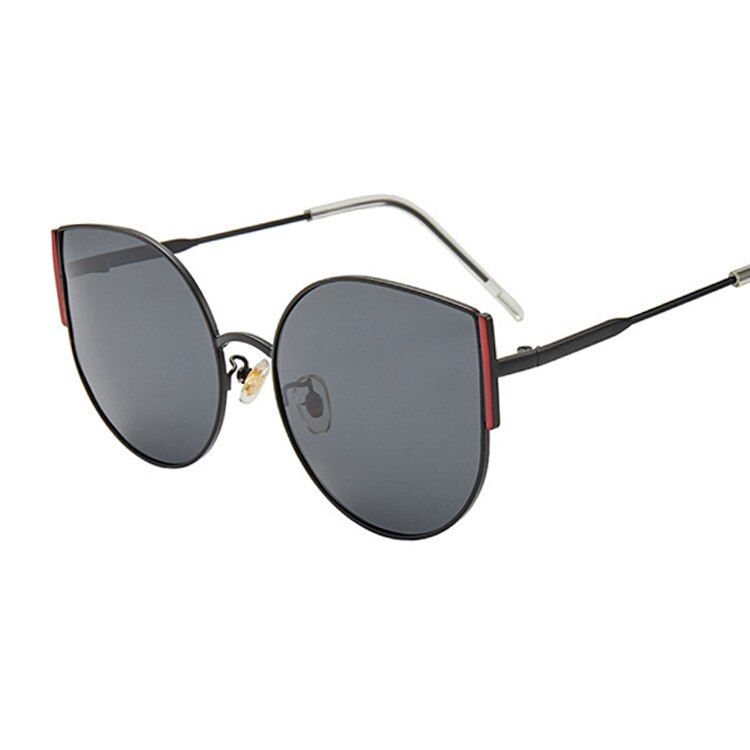 Black Red GrayCat Eye Sunglasses Women Alloy Frame Brand Designer Retro Cat Eye Sun Glasses Female Vintage Oculos De Sol UV400