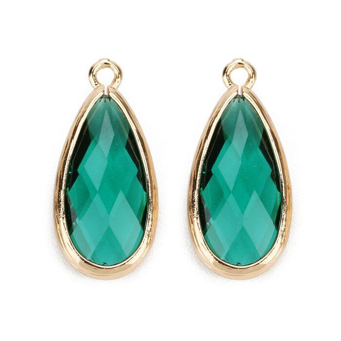 LOULEUR 6 Colors Birthstone Natural Stone Pendant Water Drop Glass Crystal For Diy Charm Necklace Making For Women Jewelry