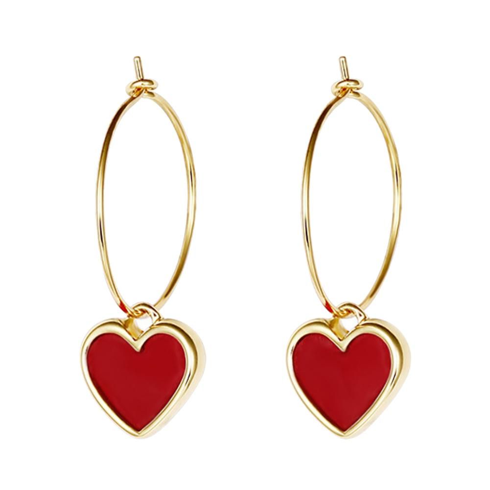 Party Women Red Pendant Hoop Earrings Jewelry Birthday