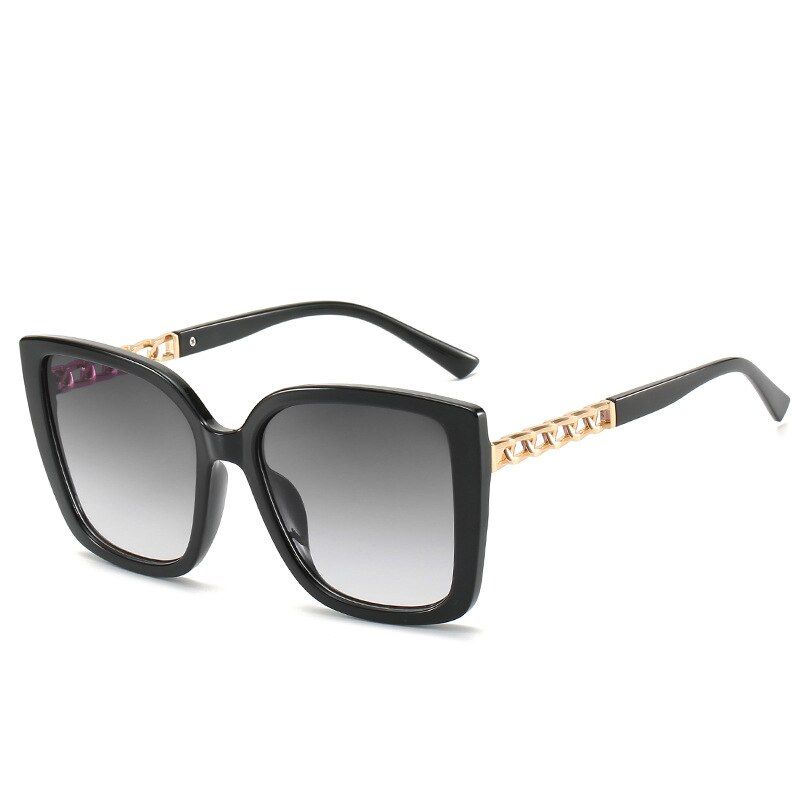 black49042 Square Cat Eye Chain Luxury Sunglasses Men Women Fashion Shades UV400 Vintage Glasses