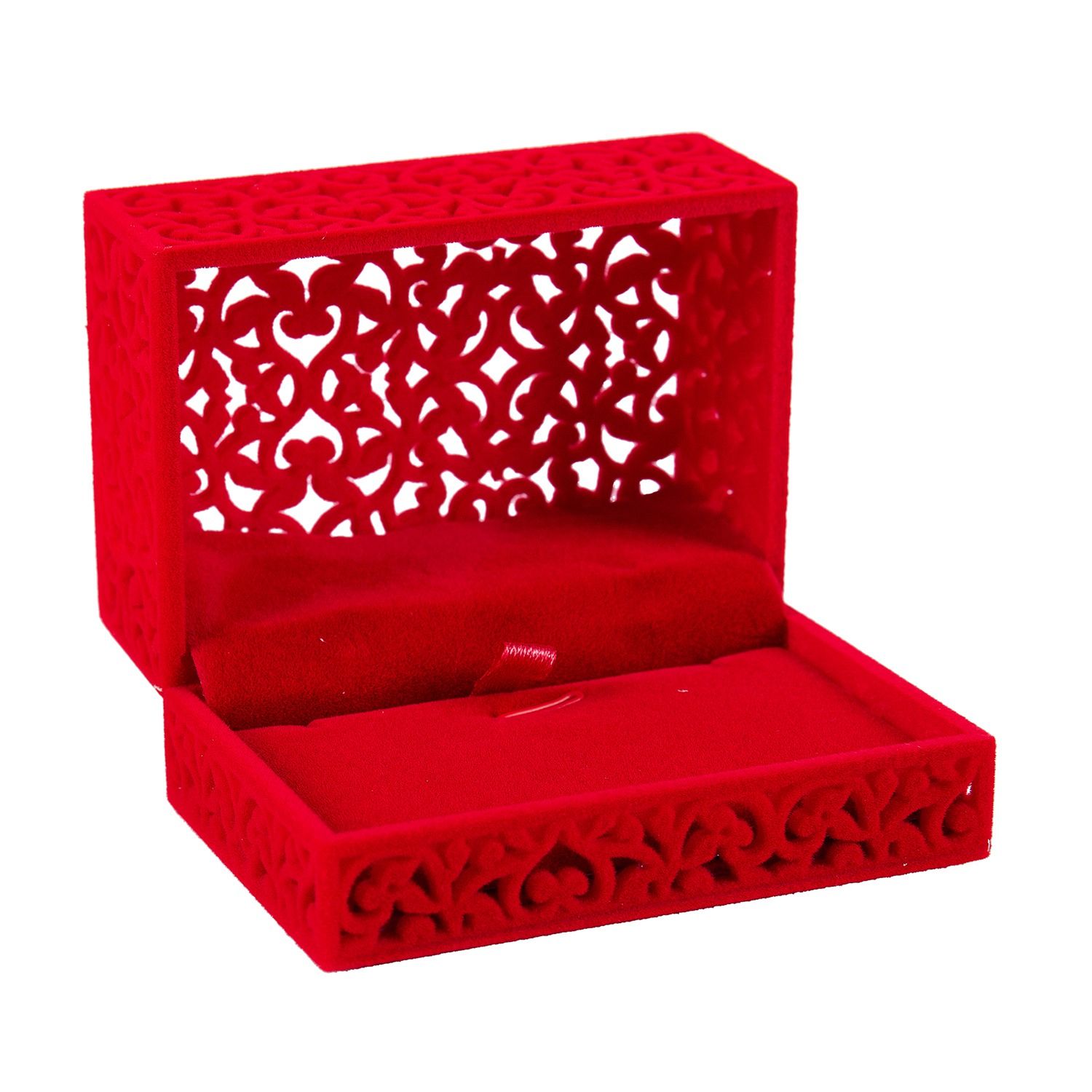 Hollow Engagement Wedding Jewelry Box Holder Display Gift Pendants Box Red