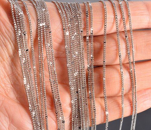 Wholesale 12Pcs/Pack 1.5mm Tiny Link chain Necklace For DIY Jewelry Making Bulk Chains