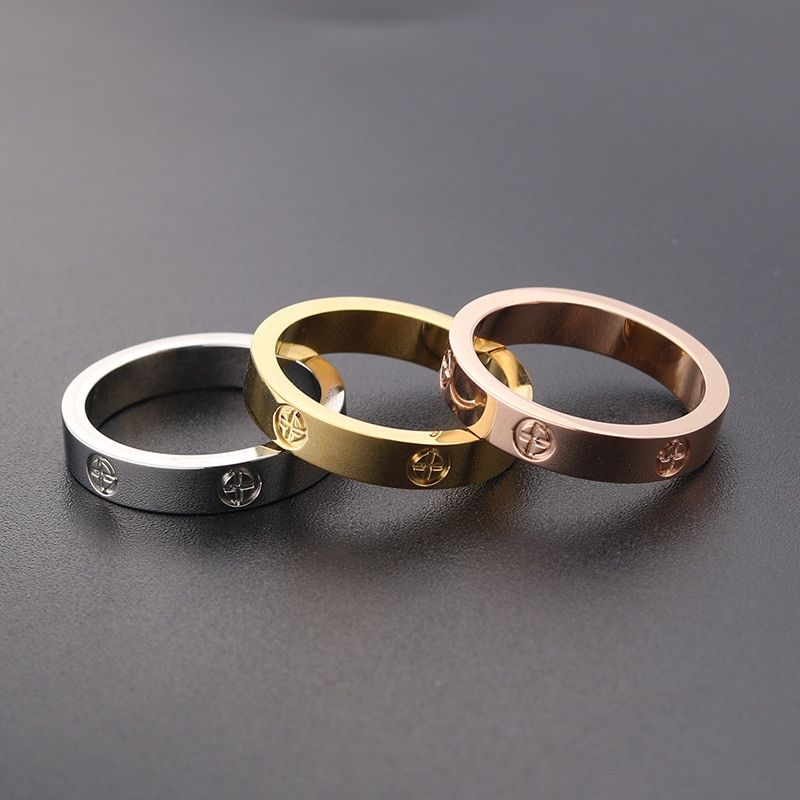 2020 Cross Stainless Steel Zircon Ring With Stone For Woman Girl For Men Couple Ring Wedding Ring
