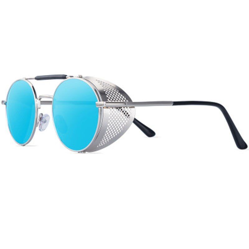 C1Classic Steampunk Style Round Sunglasses Men Women Brand Designer Retro Round Metal Frame Colorful Lens Sun Glasses Men 2021