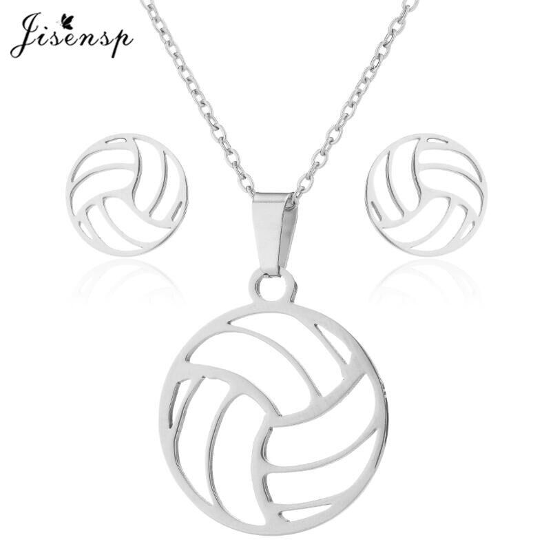 Jisensp Stainless Steel Circle Round Basketball Pendant Necklace Fashion Jewelry for Women Men Party Gift collier femme 2019