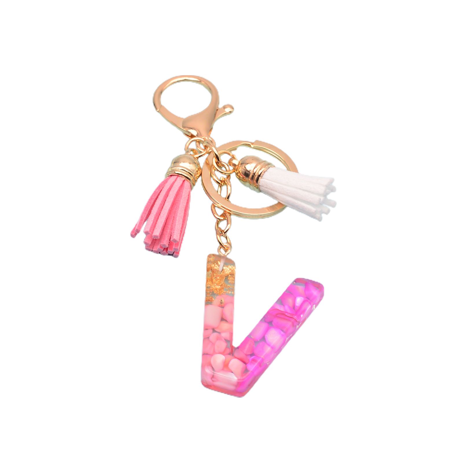 Keychain Long Lasting Letter Initial Pendant Keychain with Tassels